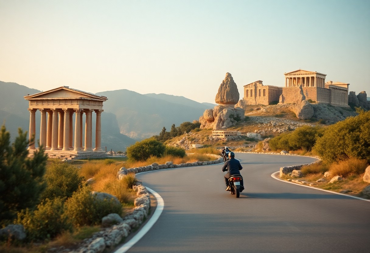 Viaggio in Grecia classica tra storia antica e paesaggi mitologici. Dalla rotta per Delfi e Meteora ad Atene, una guida culturale per motociclisti appassionati di archeologia e leggende mediterranee. 1
