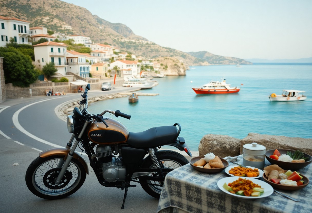 Alla scoperta delle isole greche in moto tra mare cristallino e villaggi. Guida pratica per l’esplorazione su due ruote di Creta, Rodi e Cicladi, con consigli su traghetti, itinerari costieri e soste gastronomiche. 5