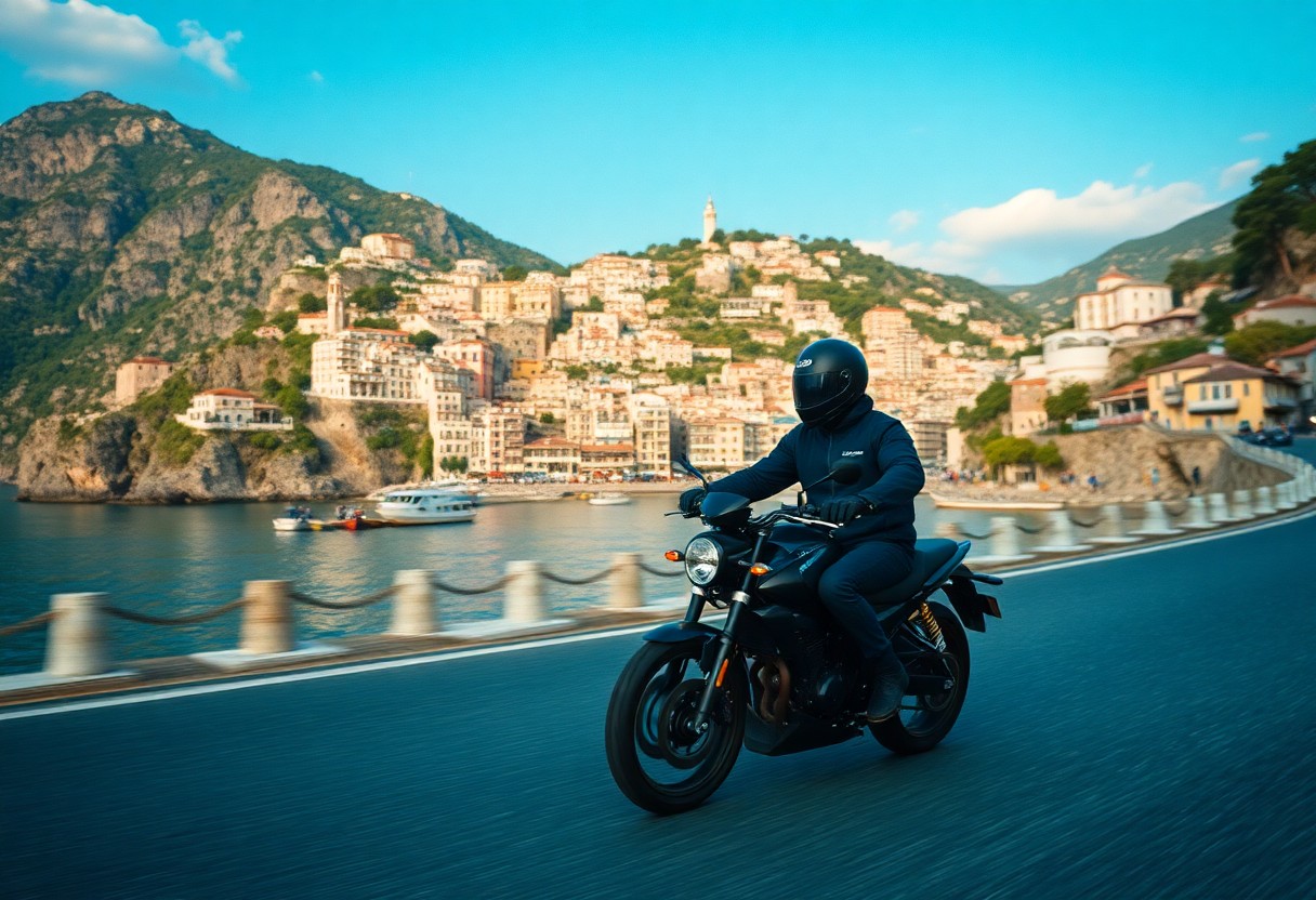 In moto sulla costa amalfitana tra curve panoramiche e borghi storici. Percorso completo tra Amalfi, Positano e Ravello, con suggerimenti per vivere il fascino della Campania su due ruote. 1